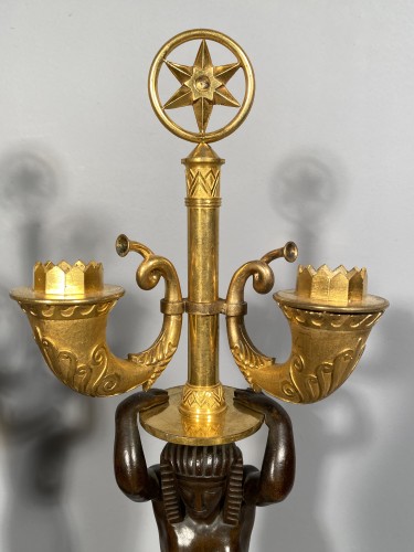 Antiquités - Pair of candelabra for Louis Bonaparte in St Leu circa 1804
