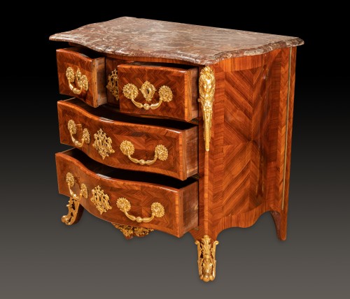 A Regence ormolu-mounted kingwood commode, stamped A. Criaerd - 