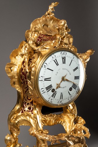 An important Louis XV gilt bronze clock &quot;Commedia dell&#039;arte&quot;  - 