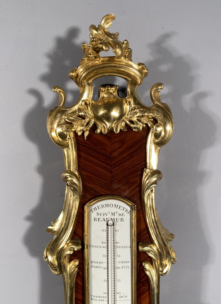 Thermometer, Barometer and Wall Clock by F. Berthoud, Paris, Louis