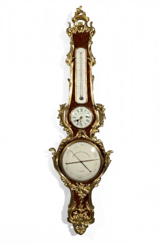 Thermomètre, Baromètre et Pendule murale par F. Berthoud, Paris ép louis XV vers 1765