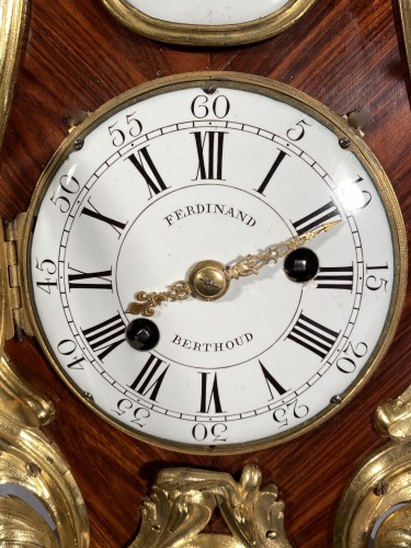 Thermomètre, Baromètre et Pendule murale par F. Berthoud, Paris ép louis XV vers 1765 - Horlogerie Style Louis XV