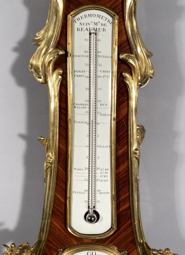 XVIIe siècle - Thermomètre, Baromètre et Pendule murale par F. Berthoud, Paris ép louis XV vers 1765