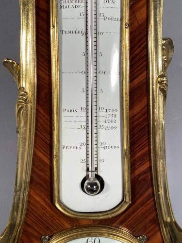 Louis XV - Thermomètre, Baromètre et Pendule murale par F. Berthoud, Paris ép louis XV vers 1765