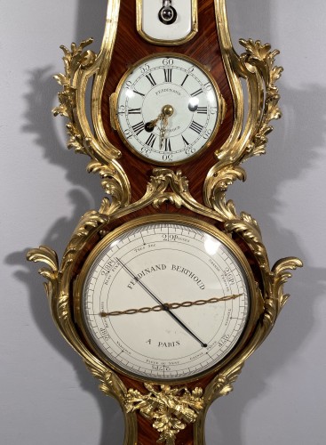 Antiquités - Thermomètre, Baromètre et Pendule murale par F. Berthoud, Paris ép louis XV vers 1765