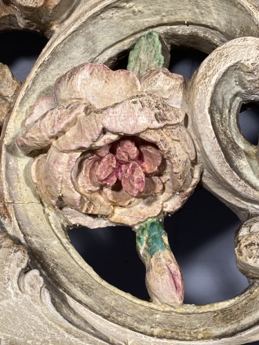 Louis XV Console with rockery decoration in its original polychromy - Furniture Style Louis XV