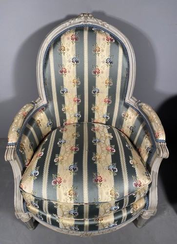 Pair of large fireside armchairs, JB Lelarge in Paris circa 1780 - 