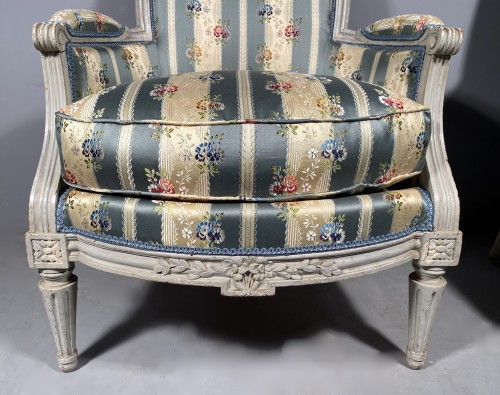 18th century - Pair of large fireside armchairs, JB Lelarge in Paris circa 1780