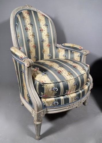 Antiquités - Pair of large fireside armchairs, JB Lelarge in Paris circa 1780
