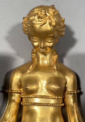 Paire d’appliques en bronze aux termes de femmes, Paris fin du 18e siècle - Luminaires Style 