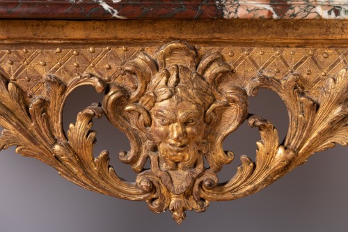 Table en console aux faunes, Paris époque Louis XIV - Mobilier Style Louis XIV