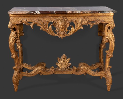 Console table with fauns, Paris Louis XIV period - 