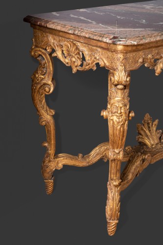 Antiquités - Table en console aux faunes, Paris époque Louis XIV