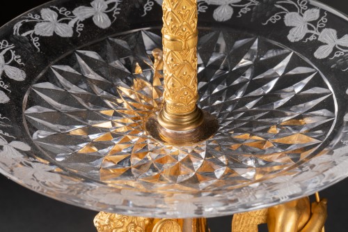 Objet de décoration Cassolettes, coupe et vase - Paire de serviteurs en bronze et cristal par Thomire vers 1820