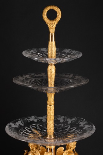 XIXe siècle - Paire de serviteurs en bronze et cristal par Thomire vers 1820