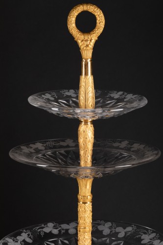 Paire de serviteurs en bronze et cristal par Thomire vers 1820 - Restauration - Charles X