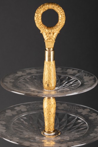 Antiquités - Paire de serviteurs en bronze et cristal par Thomire vers 1820