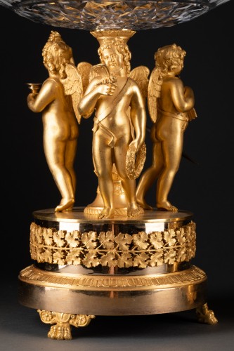 Antiquités - Paire de serviteurs en bronze et cristal par Thomire vers 1820