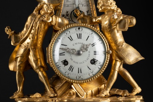 Rousseau and Voltaire thermometer clock, Paris circa 1778 - 