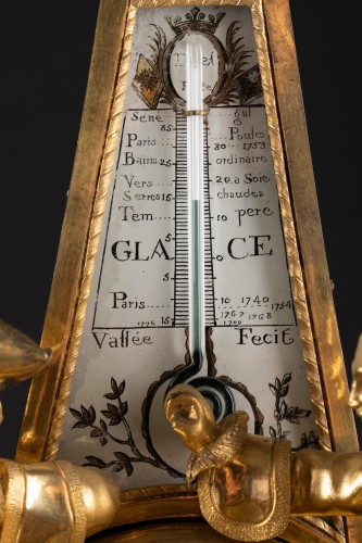 Pendule thermomètre Rousseau et Voltaire, Paris vers 1778 - Louis XVI
