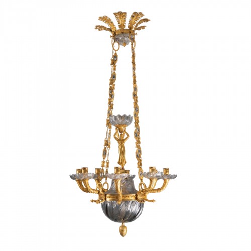 Lustre d’apparat en bronze et cristal, Paris vers 1820