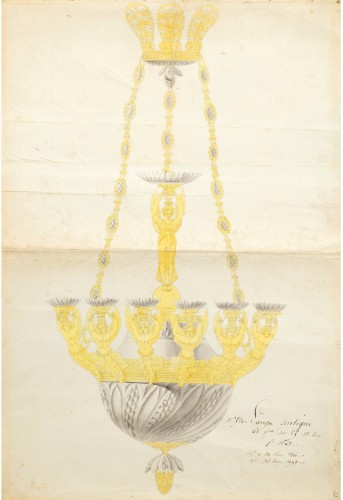 Lustre d’apparat en bronze et cristal, Paris vers 1820 - Luminaires Style Restauration - Charles X
