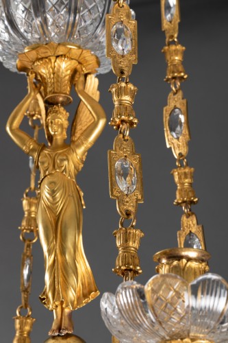 Bronze and crystal chandelier, Paris around 1820 - 
