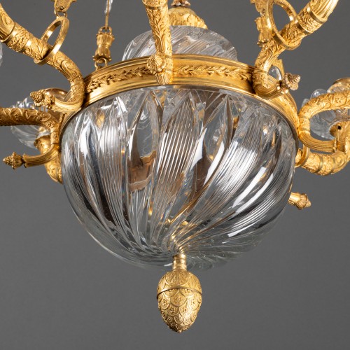 XIXe siècle - Lustre d’apparat en bronze et cristal, Paris vers 1820