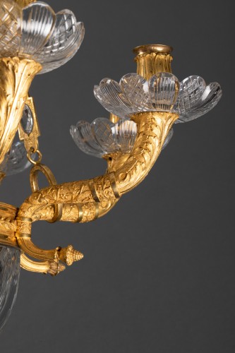 Bronze and crystal chandelier, Paris around 1820 - Restauration - Charles X