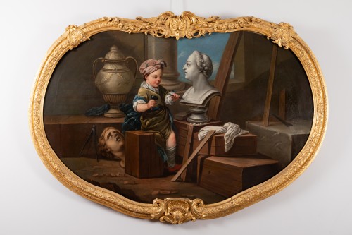 Antiquités - Monumental over door, workshop of Carle Van Loo, circa 1755-60