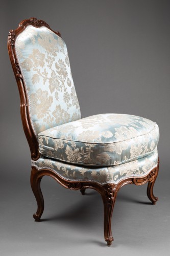 Pair of chairs « chauffeuses » by J. Boucault around 1765 - Seating Style Louis XV