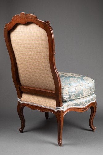 Antiquités - Pair of chairs « chauffeuses » by J. Boucault around 1765