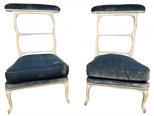 Paire de chaises voyeuses à genoux par J.B Lebas vers 1760