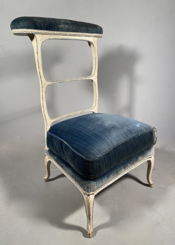 XVIIIe siècle - Paire de chaises voyeuses à genoux par J.B Lebas vers 1760