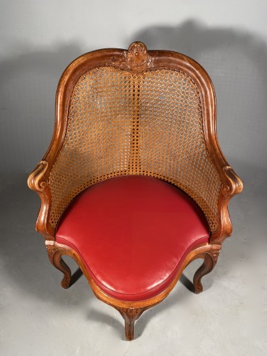 Antiquités - Fauteuil de bureau par Jean Boucault, Paris époque Louis XV