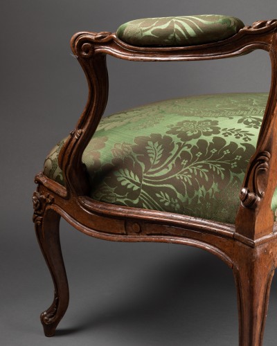 Series of four armchairs à chassis by Pierre Bara, Paris around 1760 - Louis XV