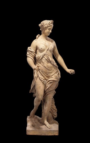 XIXe siècle - Statue de Flore en terre cuite d’après Frémin, 19e siècle