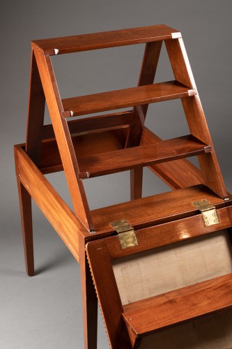 Directoire - Tabouret de bibliothèque à transformation, par Jacob Frères