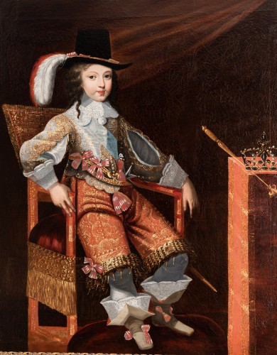 Portrait of Louis the XIVth as a child attributed to Jean Nocret, circa 165