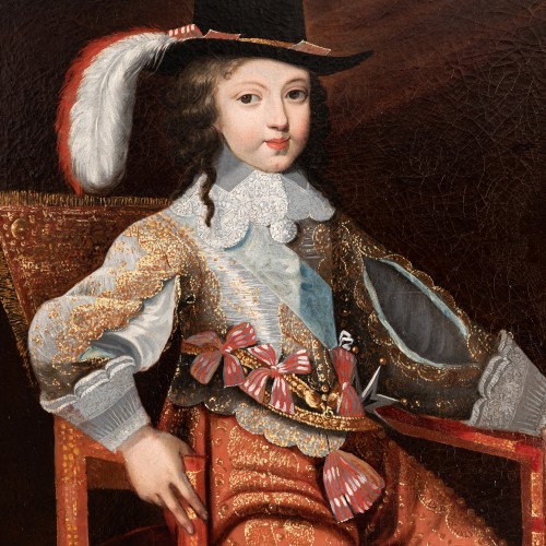 Portrait de Louis XIV enfant attribué à Jean Nocret, vers 1650 - Tableaux et dessins Style Louis XIV