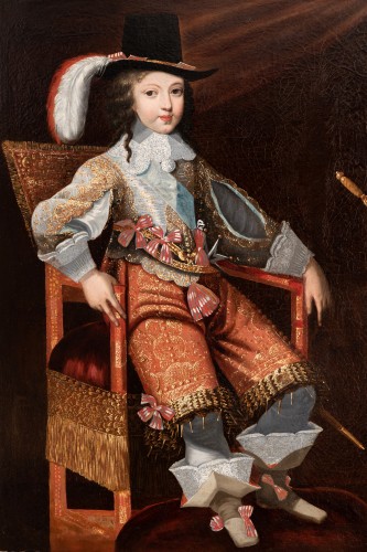 Louis XIV - Portrait of Louis the XIVth as a child attributed to Jean Nocret, circa 165