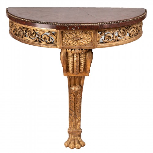 Gilded oak console after Lalonde around 1785