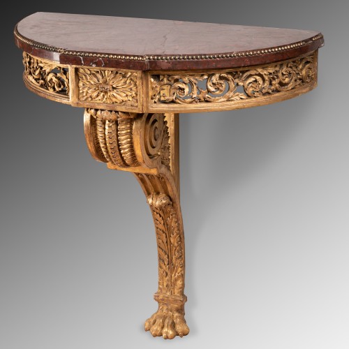 Gilded oak console after Lalonde around 1785 - 
