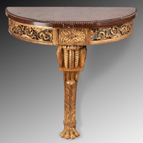 18th century - Gilded oak console after Lalonde around 1785