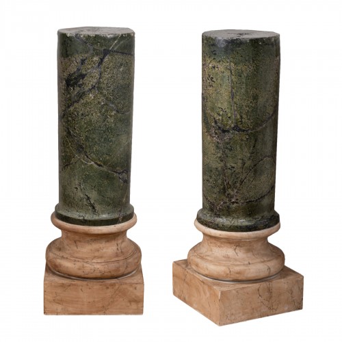 Pair of serpentinite columns, Italy before the 17th century