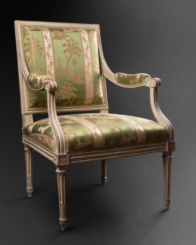 Pair of Louis XVI armchairs by Jean Baptiste Claude Sené in Paris - Seating Style Louis XVI