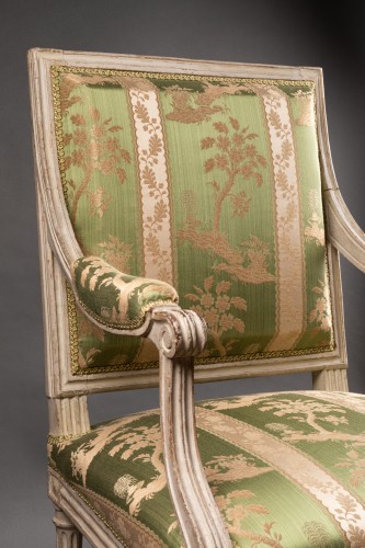 Sièges Fauteuil & Bergère - Paire de fauteuils par Jean Baptiste Claude Sené à Paris, époque Louis XVI