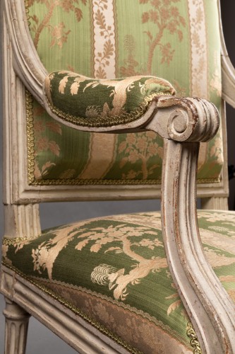 Louis XVI - Pair of Louis XVI armchairs by Jean Baptiste Claude Sené in Paris