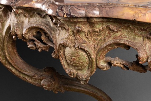 18th century - Green lacquered oak wall bracket, Paris circa 1750