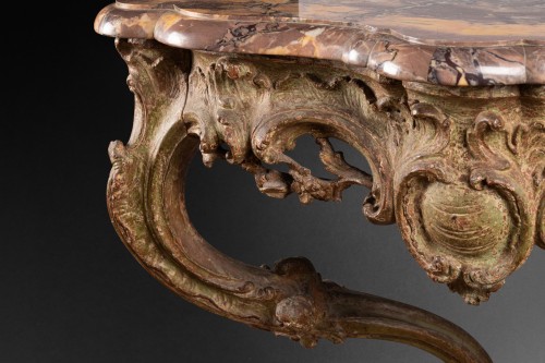 Green lacquered oak wall bracket, Paris circa 1750 - Louis XV